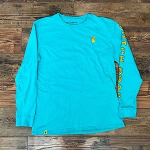EUC Dutch Bros long sleeve Tee Blue/Yellow Windmill sz X-Small